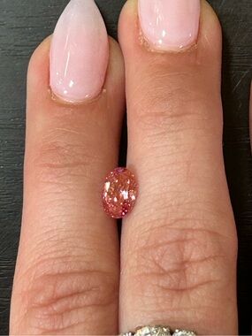 Genuine fancy pink oval cut loose diamond 1.13 carat weight